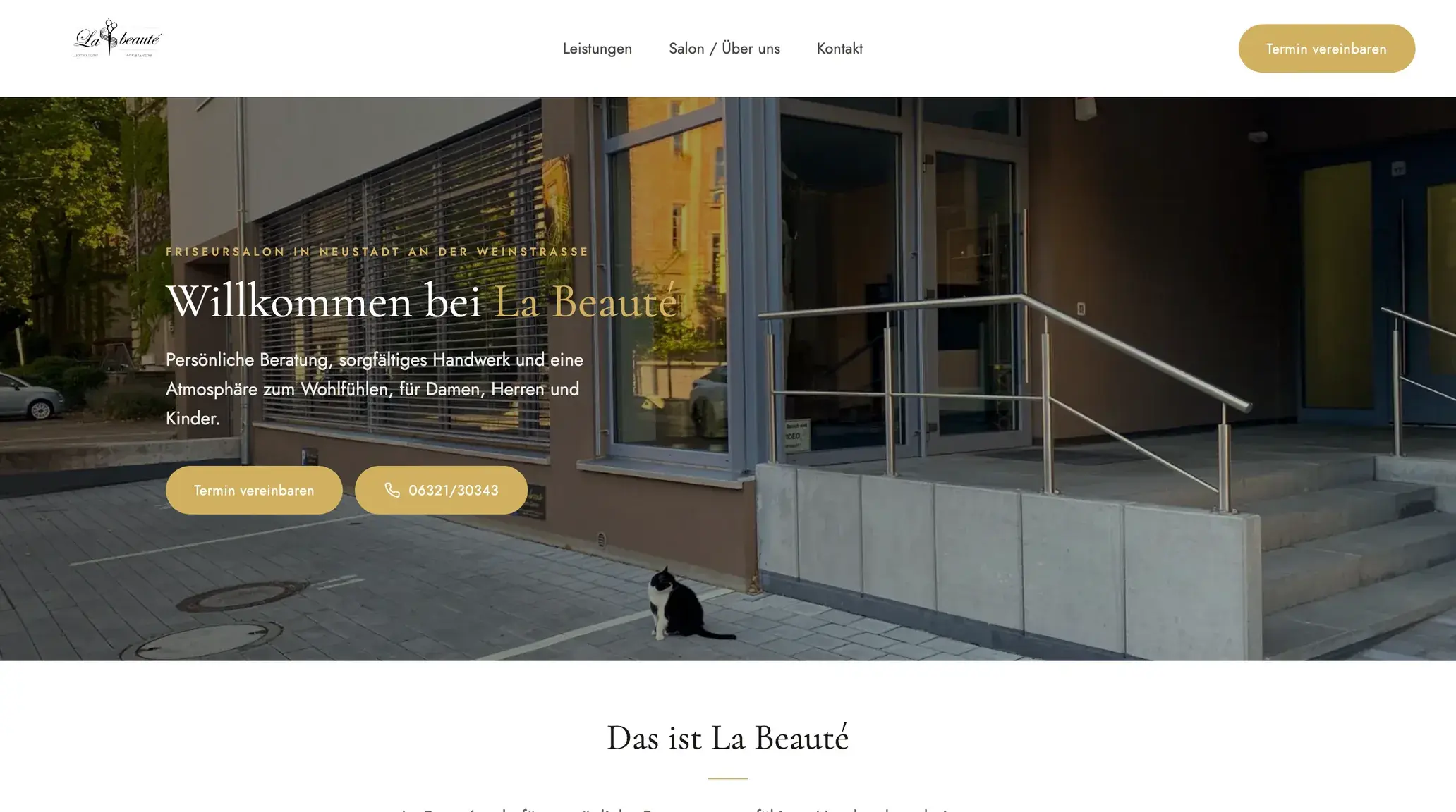 Startseite der Website von La Beauté Neustadt, umgesetzt von Meshor